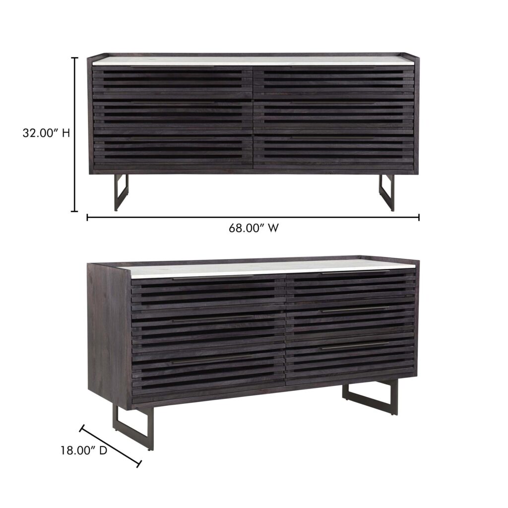 Paloma 6 Drawer Dresser Black - Image 11