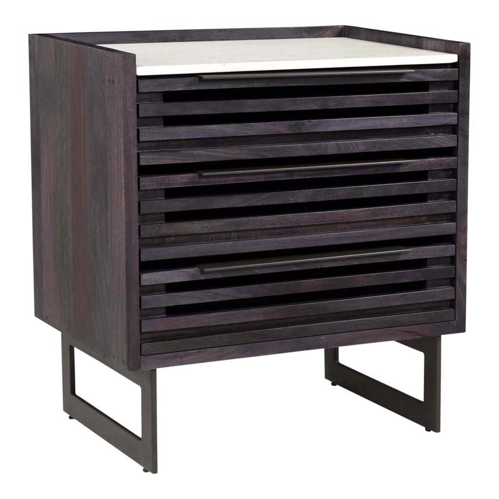 Paloma 3 Drawer Nightstand Charcoal Grey - Image 2