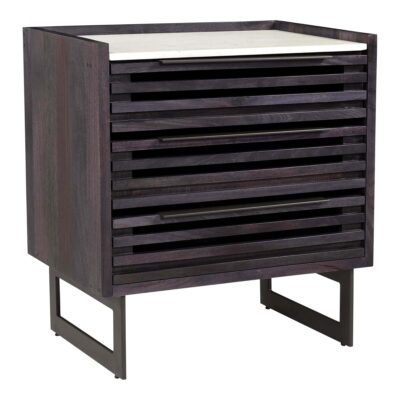 Paloma 3 Drawer Nightstand Charcoal Grey JD-1058-07-0 JD 1058 07 01