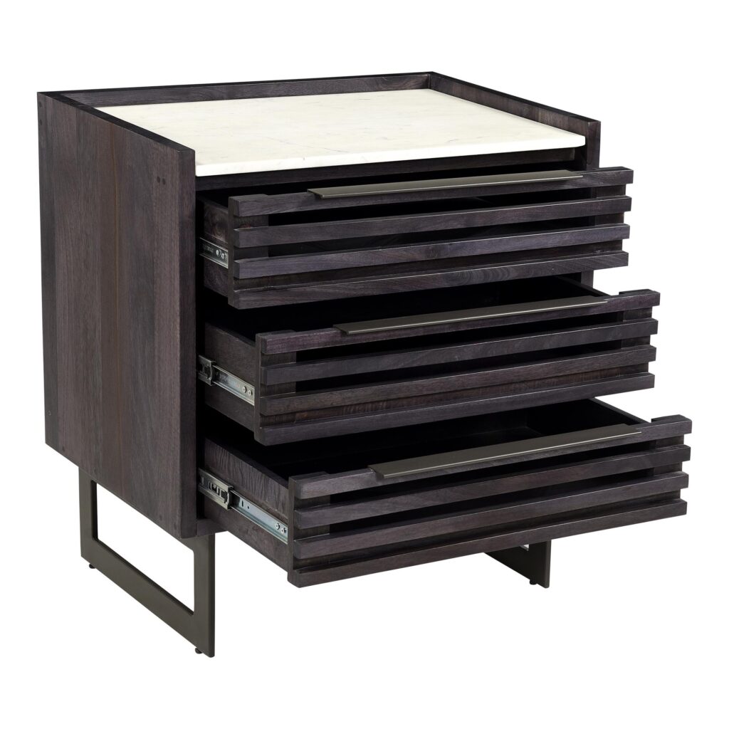 Paloma 3 Drawer Nightstand Charcoal Grey - Image 3