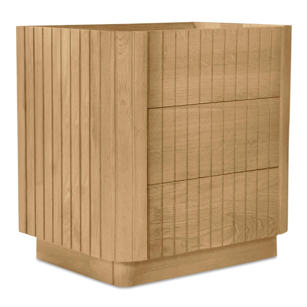 Povera 3 Drawer Nightstand Natural Oak - Image 3