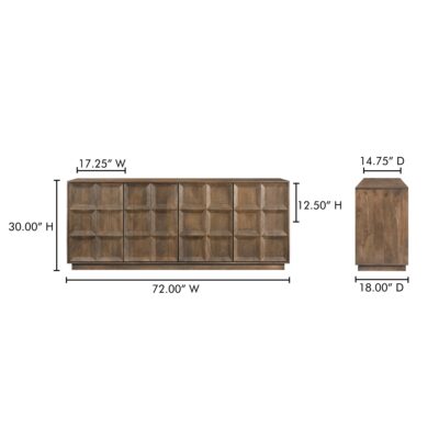 Bowen Sideboard Deep Brown JD-1071-03 JD 1071 03 70