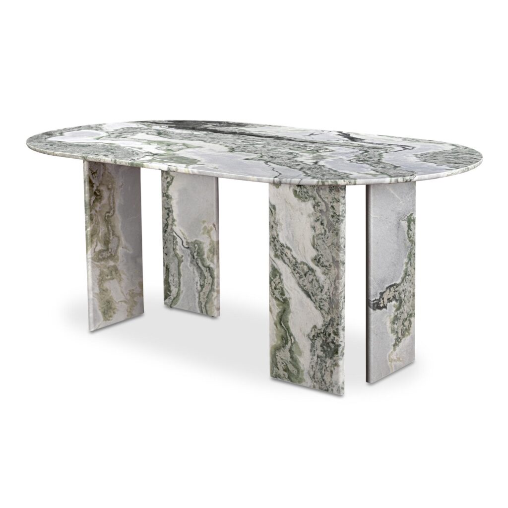 Celia Oval Dining Table Green Onyx Marble - Image 4