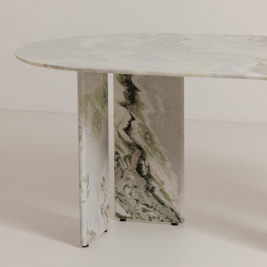 Celia Oval Dining Table Green Onyx Marble - Image 9