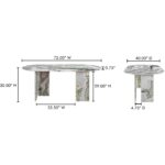 Celia Oval Dining Table Green Onyx Marble JD-1075-16-0 JD 1075 16 0 70