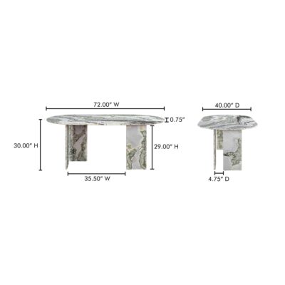 Celia Oval Dining Table Green Onyx Marble JD-1075-16-0 JD 1075 16 0 70