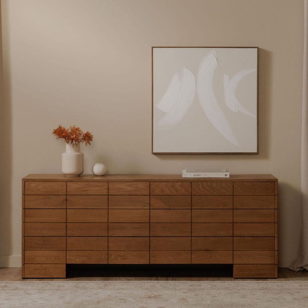 Gia 6 Drawer Dresser Brown - Image 9