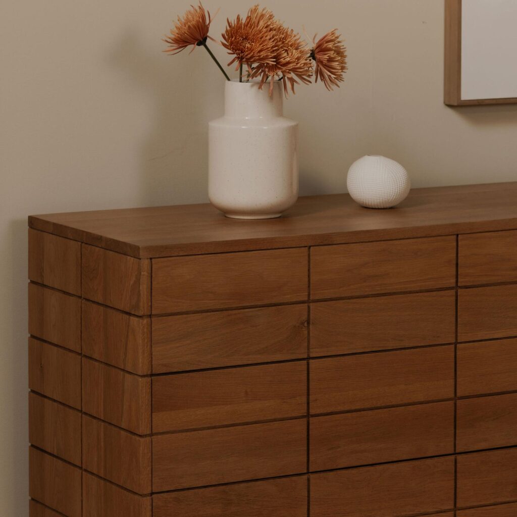 Gia 6 Drawer Dresser Brown - Image 8