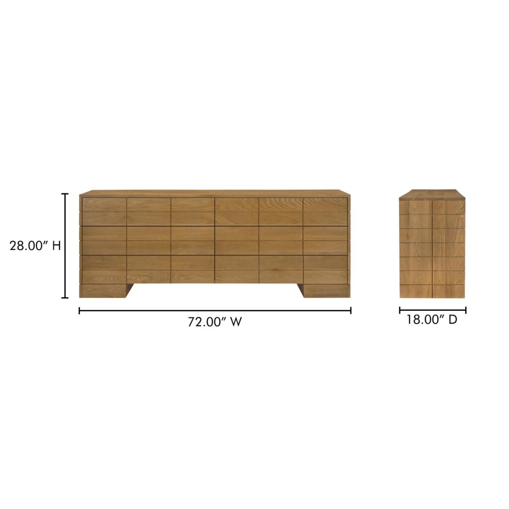 Gia 6 Drawer Dresser Brown - Image 10