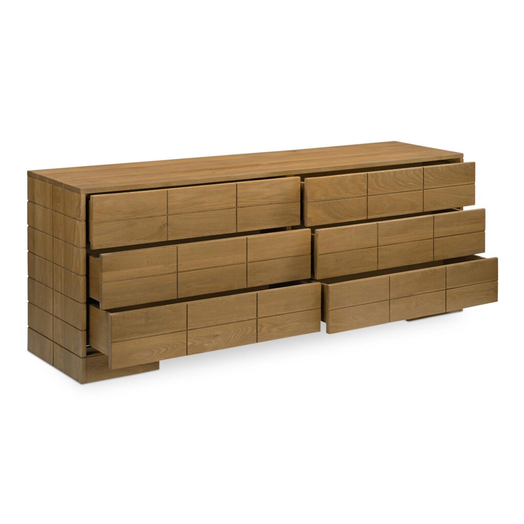 Gia 6 Drawer Dresser Brown - Image 2