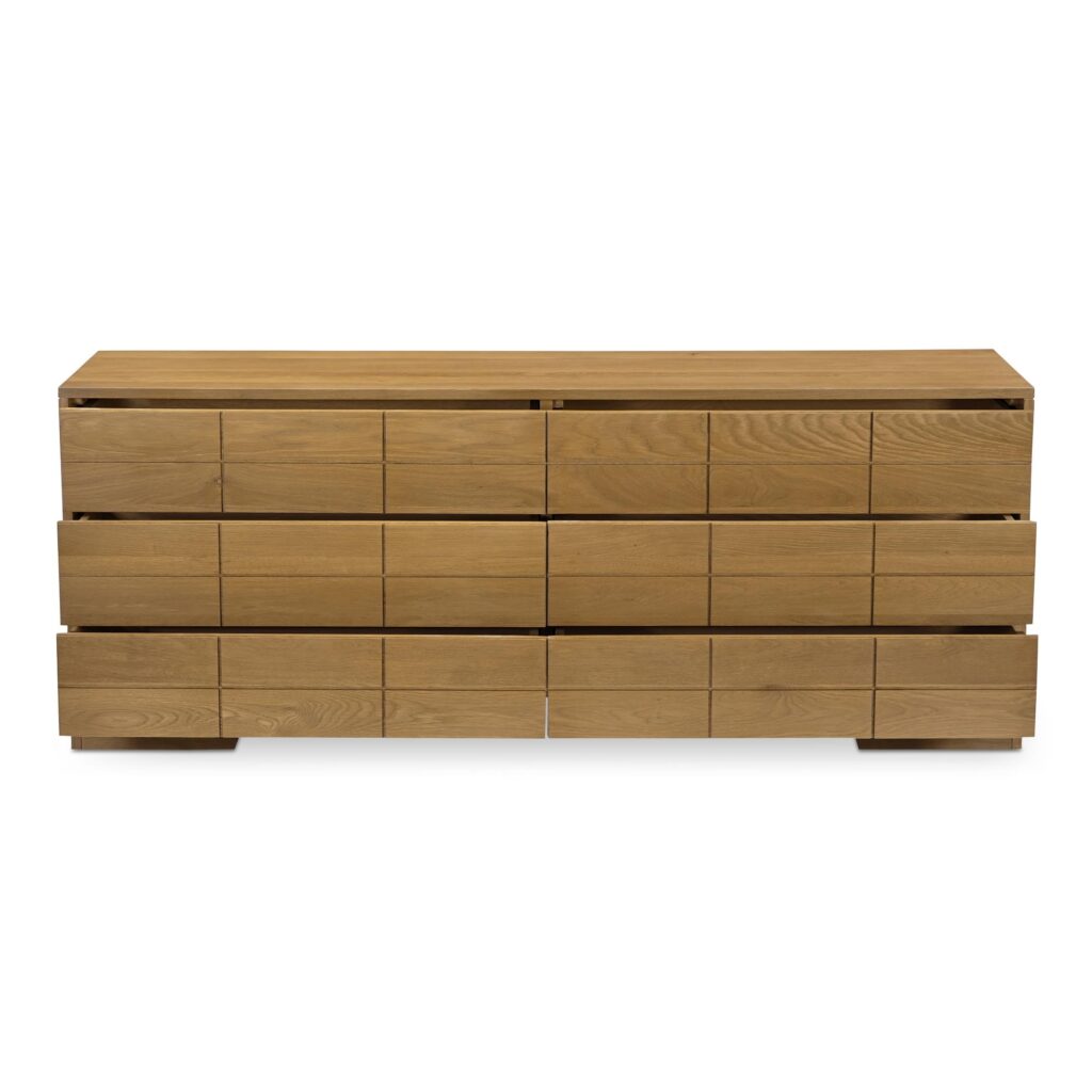 Gia 6 Drawer Dresser Brown - Image 4