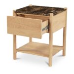 Elio Nightstand Dark Emperador Marble JD-1104-20 JD 1104 20 Elio diagL open shadsilo