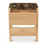 Elio Nightstand Dark Emperador Marble JD-1104-20 JD 1104 20 Elio front open shadsilo