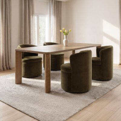 Segment Dining Table Wood Large Heritage Brown