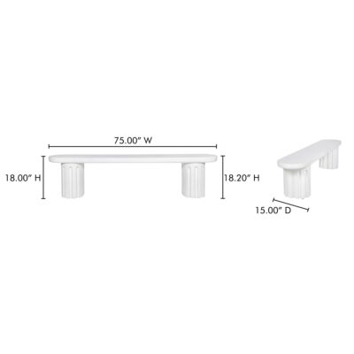 Eris Outdoor Dining Bench JK-1012-18-0 JK 1012 18 0 70