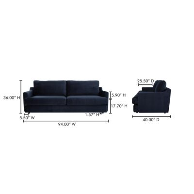 Alvin Sofa Nightfall Blue JM-1006-46 JM 1006 46 70