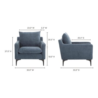 Paris Armchair Blue JM-1010-26 JM 1010 26 70