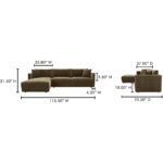 Bryn Sectional Left Heritage Cedar Green JM-1027-27-L-0 JM 1027 27 L 0 70