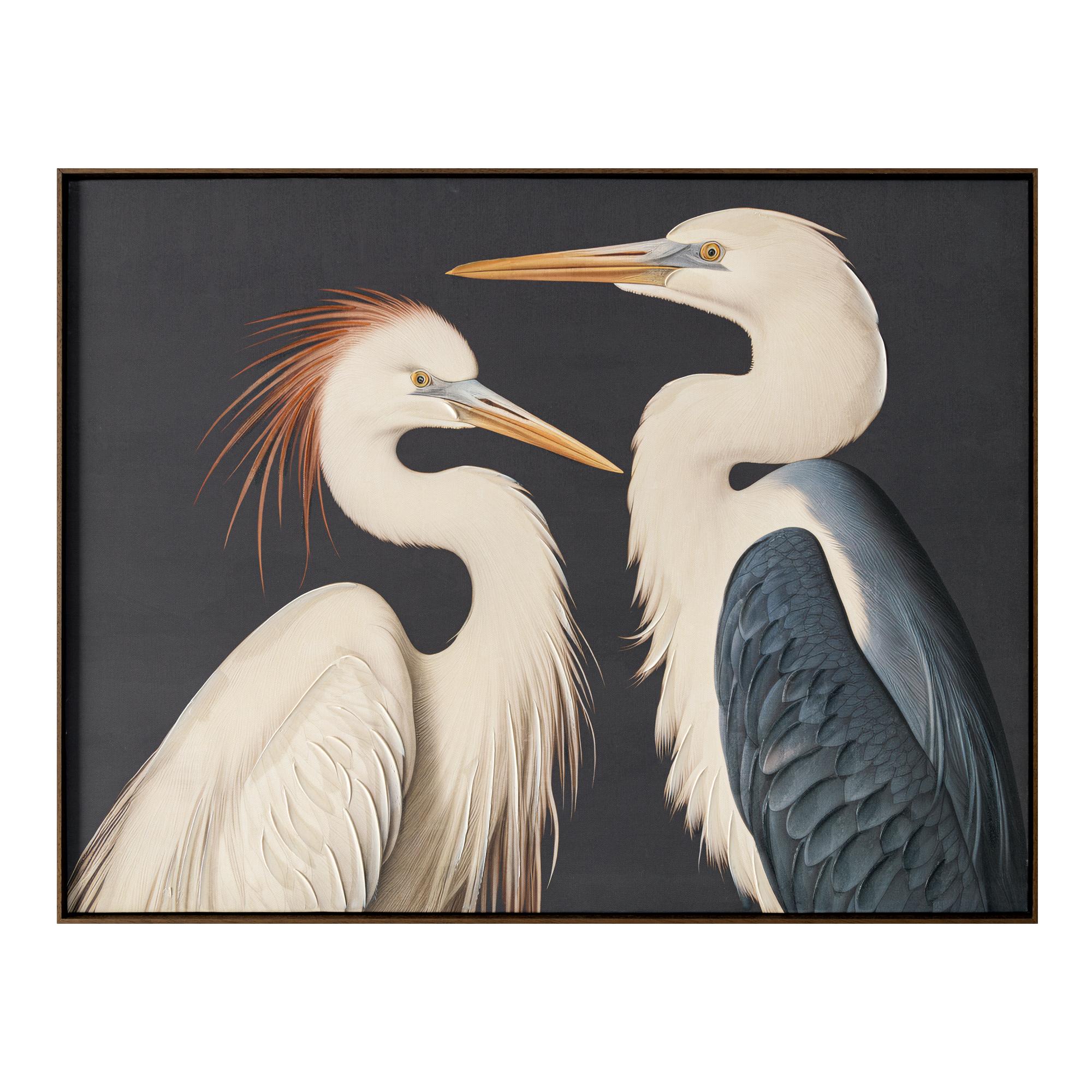 Two Cranes Framed Painting 1 Two Cranes Framed Painting