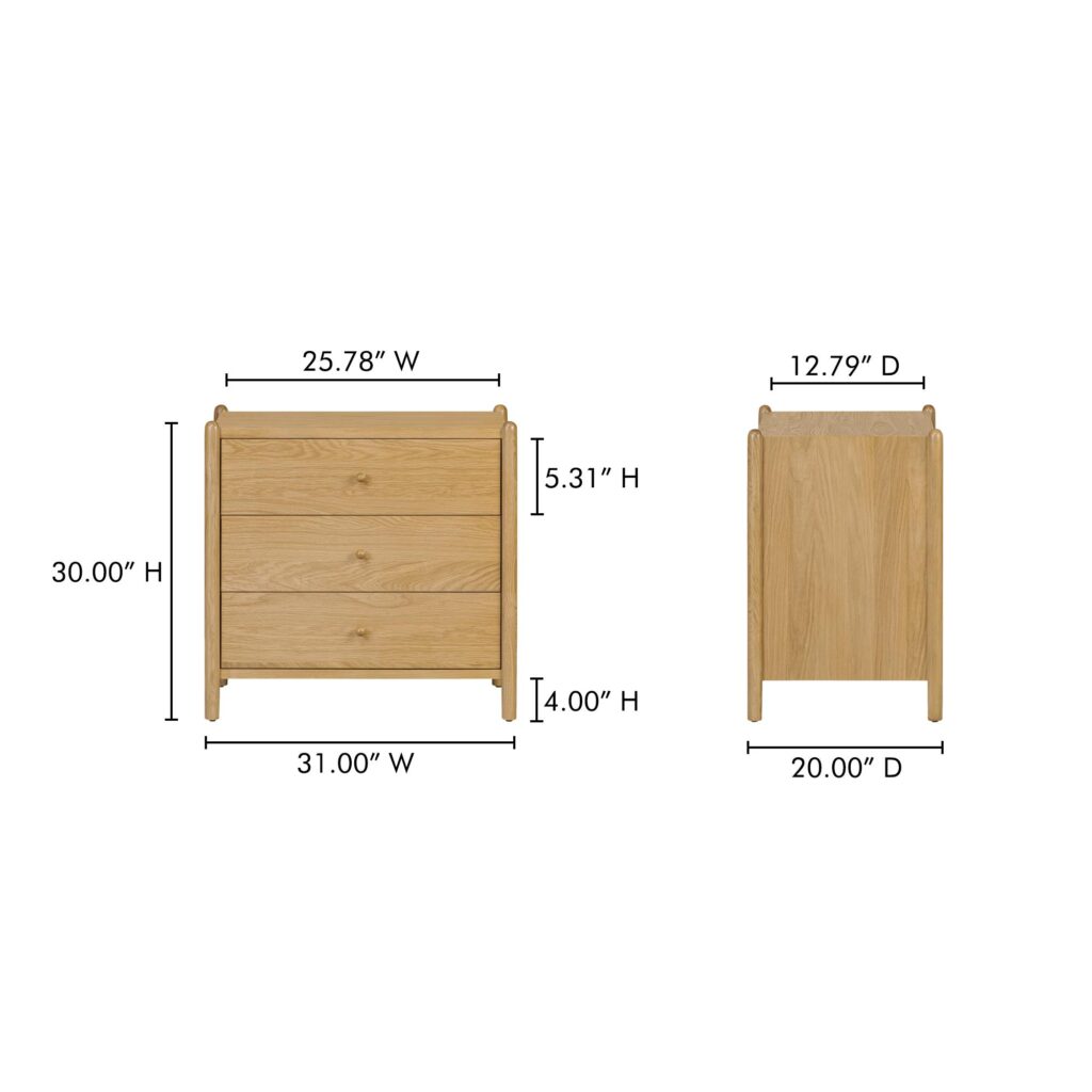 Billy 3 Drawer Nightstand Natural - Image 12