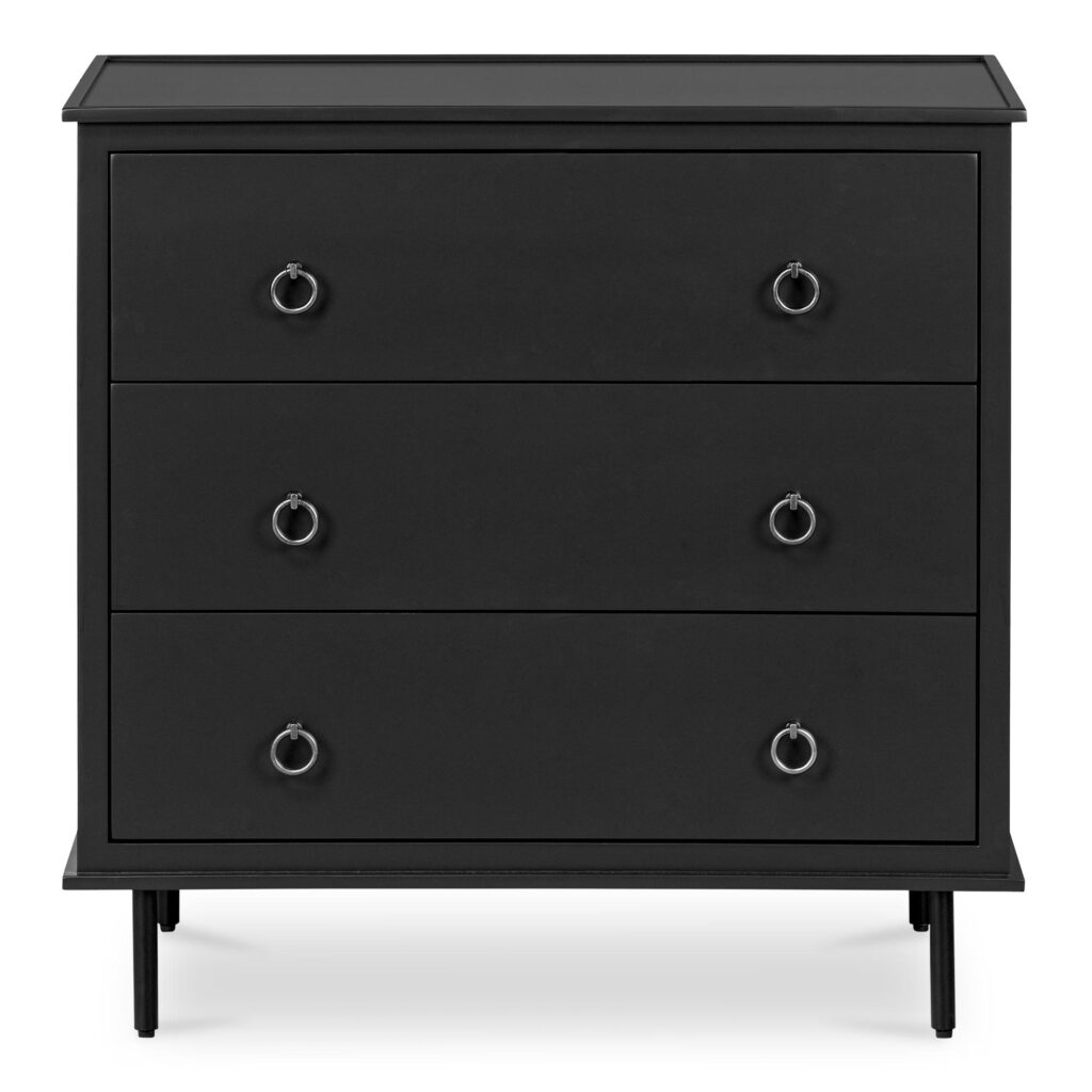 Reagan 3 Drawer Nightstand Black