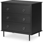 Reagan 3 Drawer Nightstand Black JU-1007-02 JU 1007 02 01