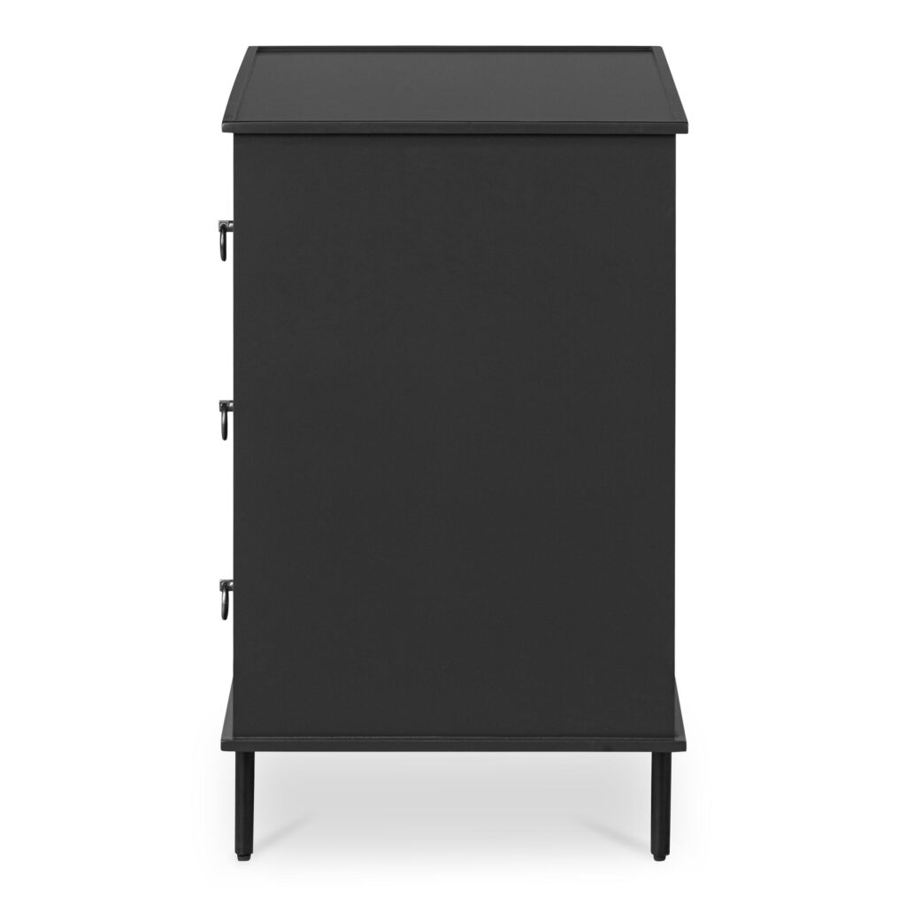 Reagan 3 Drawer Nightstand Black - Image 3