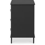 Reagan 3 Drawer Nightstand Black JU-1007-02 JU 1007 02 02