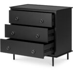 Reagan 3 Drawer Nightstand Black JU-1007-02 JU 1007 02 04