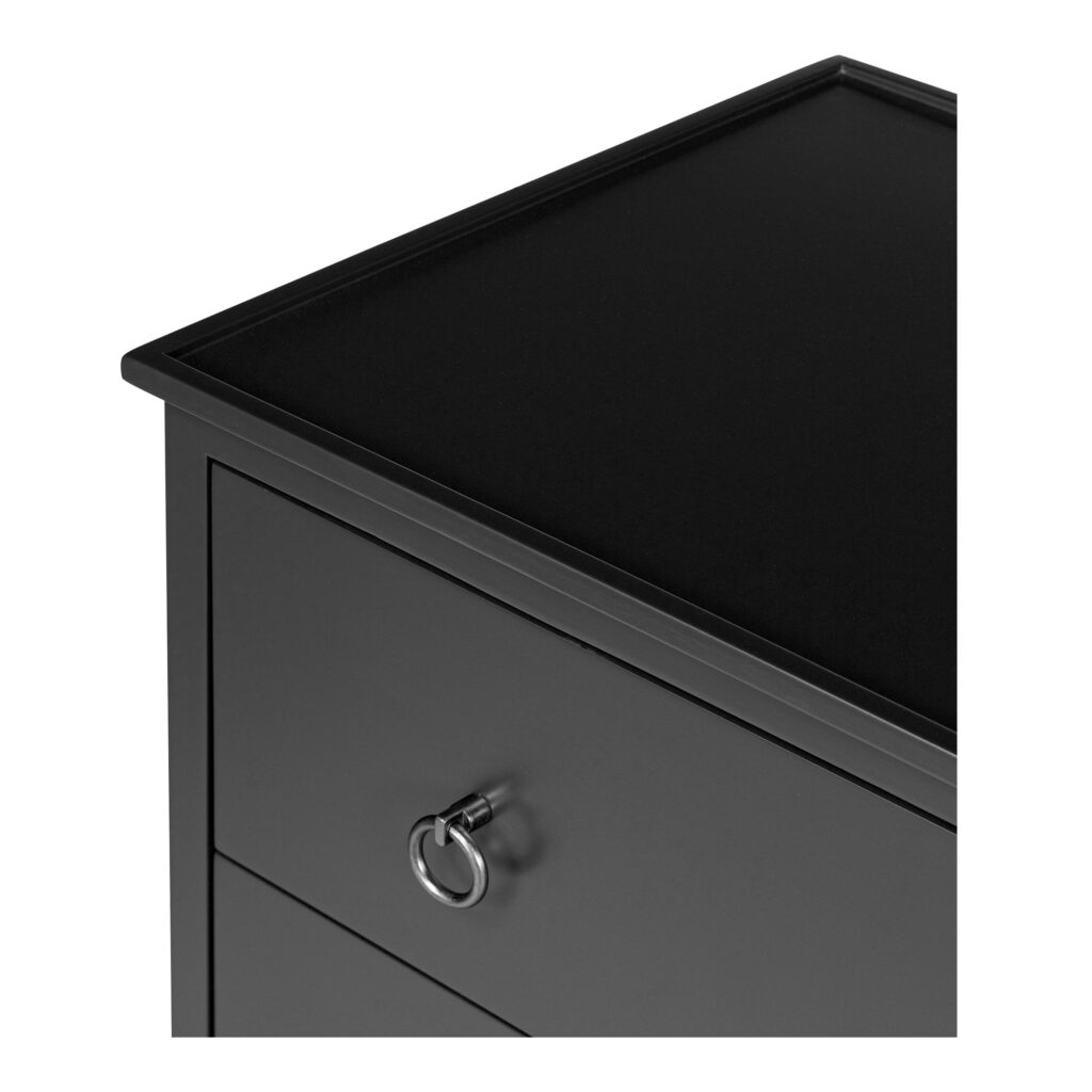 Reagan 3 Drawer Nightstand Black - Image 8