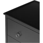 Reagan 3 Drawer Nightstand Black JU-1007-02 JU 1007 02 07