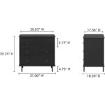 Reagan 3 Drawer Nightstand Black JU-1007-02 JU 1007 02 70