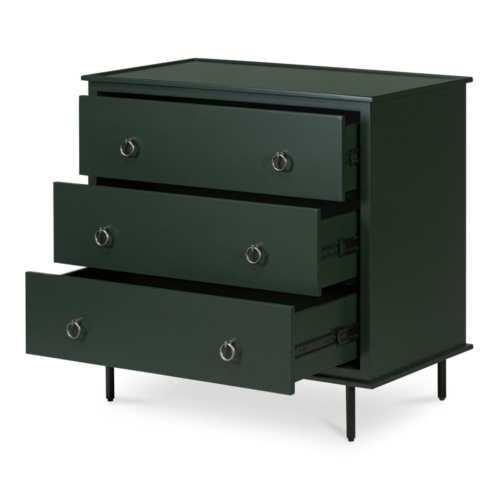 Reagan 3 Drawer Nightstand Deep Green - Image 5