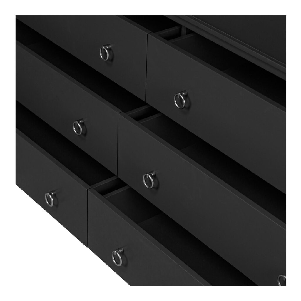 Reagan 6 Drawer Dresser Black - Image 9