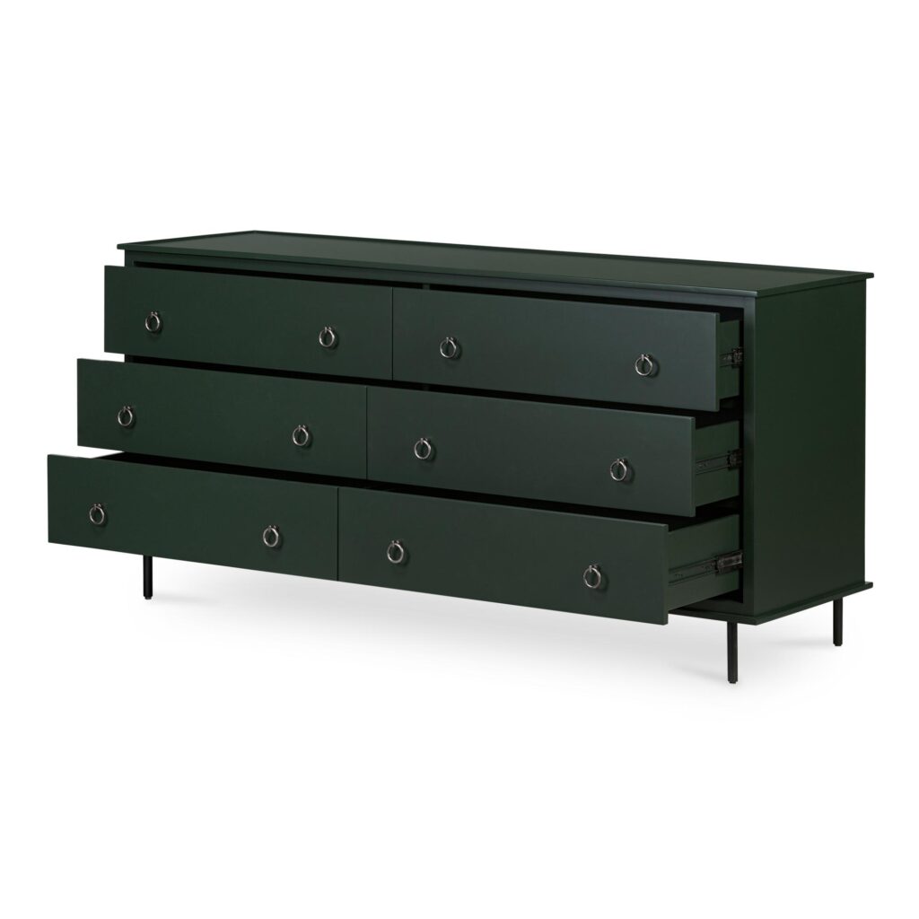 Reagan 6 Drawer Dresser Deep Green - Image 5