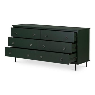 Reagan 6 Drawer Dresser Deep Green JU-1008-27 JU 1008 27 04