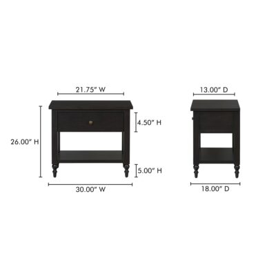 Katherine Nightstand Black JU-1009-02 JU 1009 02 70