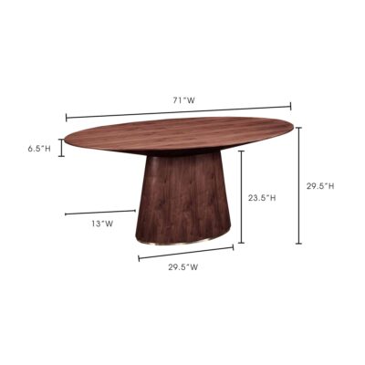 Otago Oval Dining Table Walnut KC-1007-03-0 KC 1007 03 70