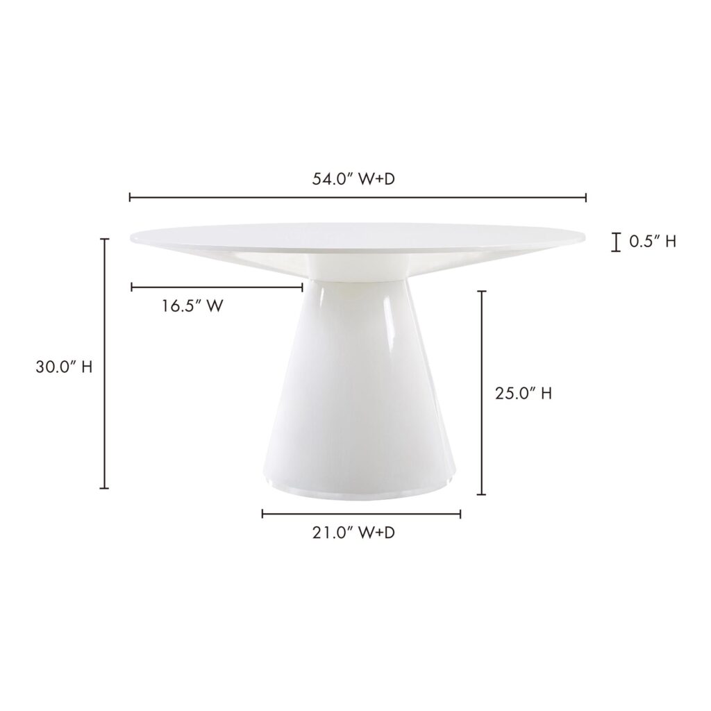 Otago Dining Table 54In Round White - Image 8