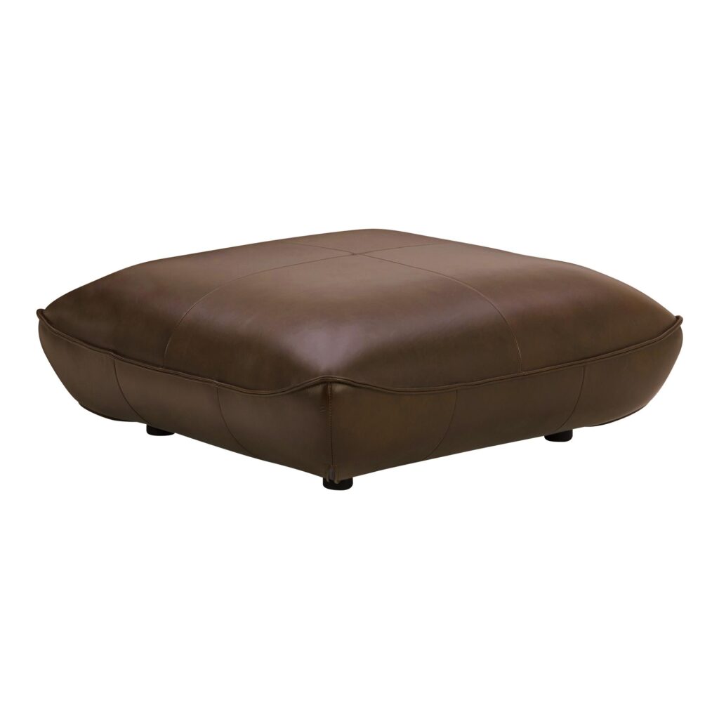 Zeppelin Leather Ottoman Toasted Hickory - Image 2