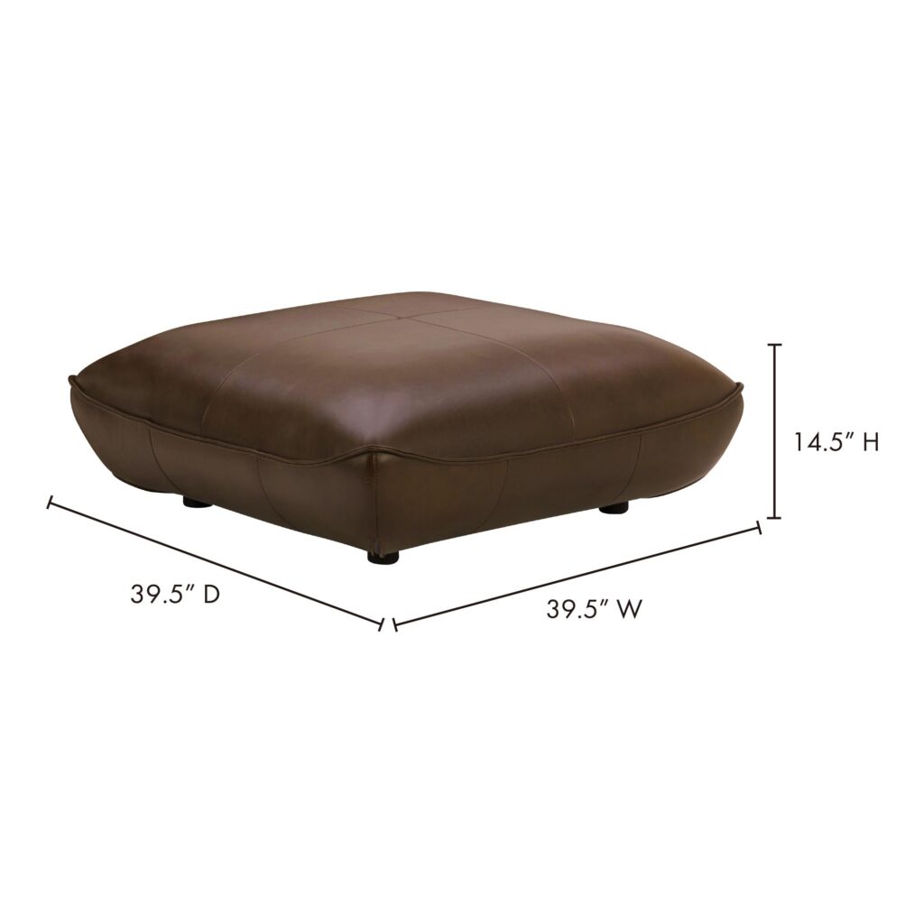 Zeppelin Leather Ottoman Toasted Hickory - Image 6