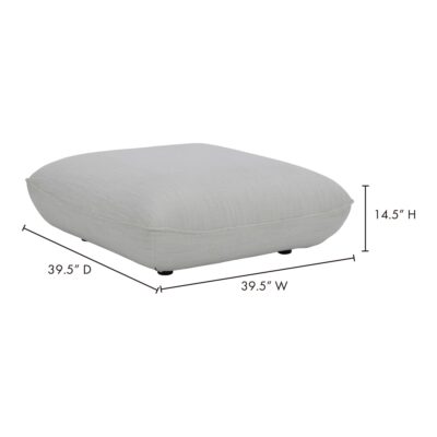 Zeppelin Ottoman Salt Stone White KQ-1014-18 KQ 1014 18 70