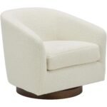 Oscy Swivel Chair Vegan Shearling White KQ-1015-24-CAN KQ 1015 24 01