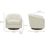 Oscy Swivel Chair Vegan Shearling White KQ-1015-24-CAN KQ 1015 24 70