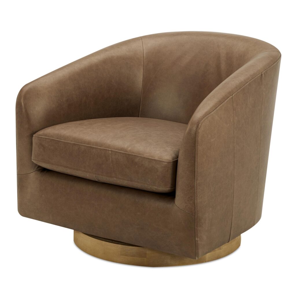 Oscy Leather Swivel Chair - Image 2