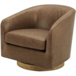 Oscy Leather Swivel Chair Tan 11 Oscy Leather Swivel Chair Tan KQ-1015-40-CAN KQ 1015 40 01