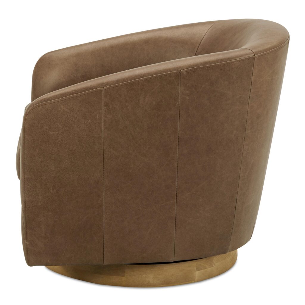 Oscy Leather Swivel Chair - Image 3