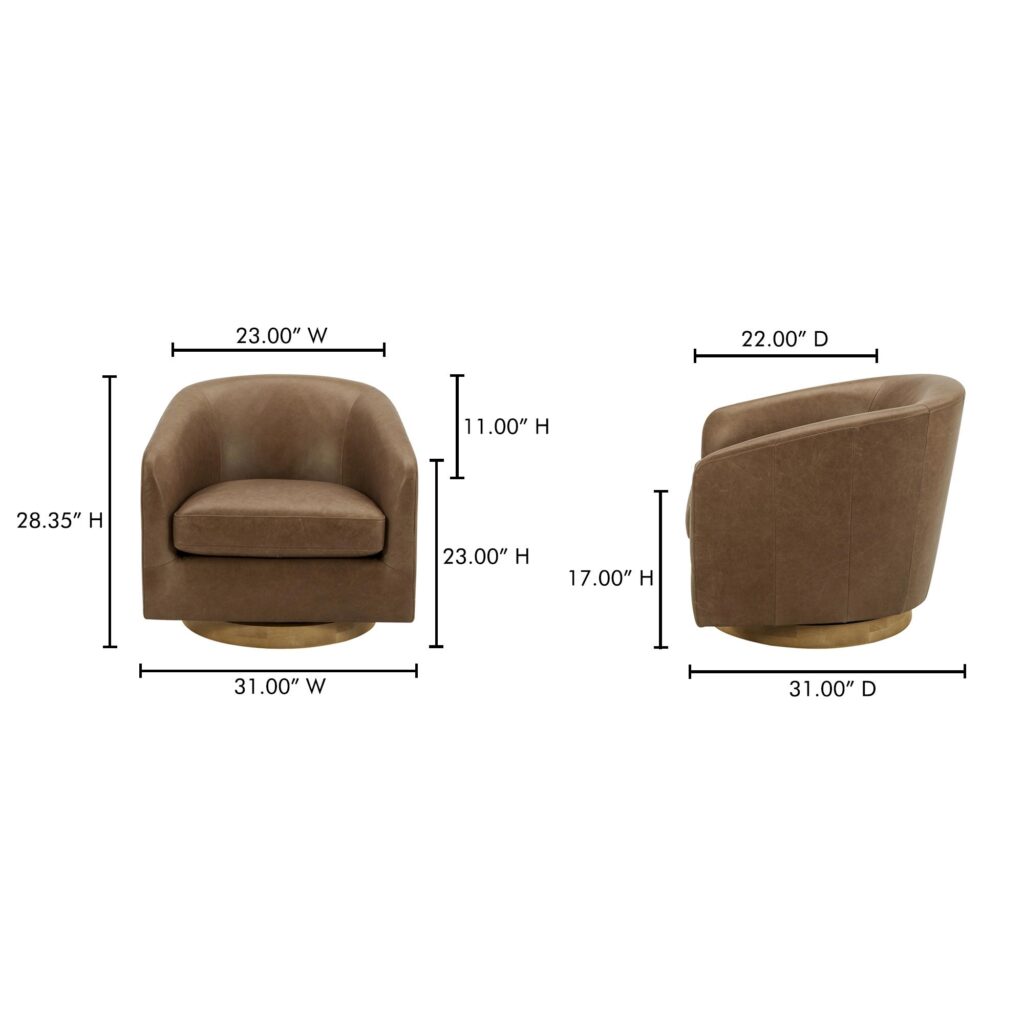 Oscy Leather Swivel Chair - Image 10