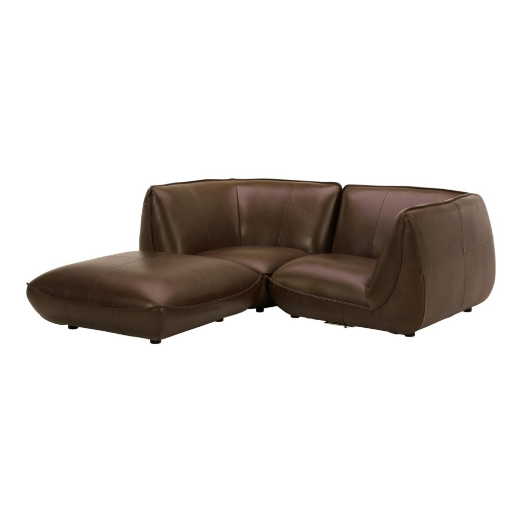 Zeppelin Nook Modular Leather Sectional Toasted Hickory - Image 2