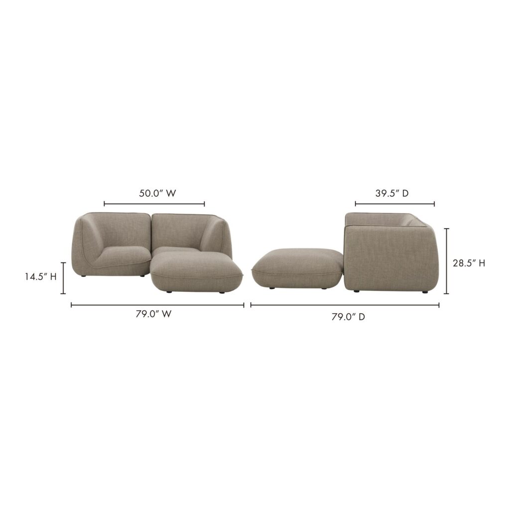 Zeppelin Nook Modular Sectional Speckled Pumice - Image 10